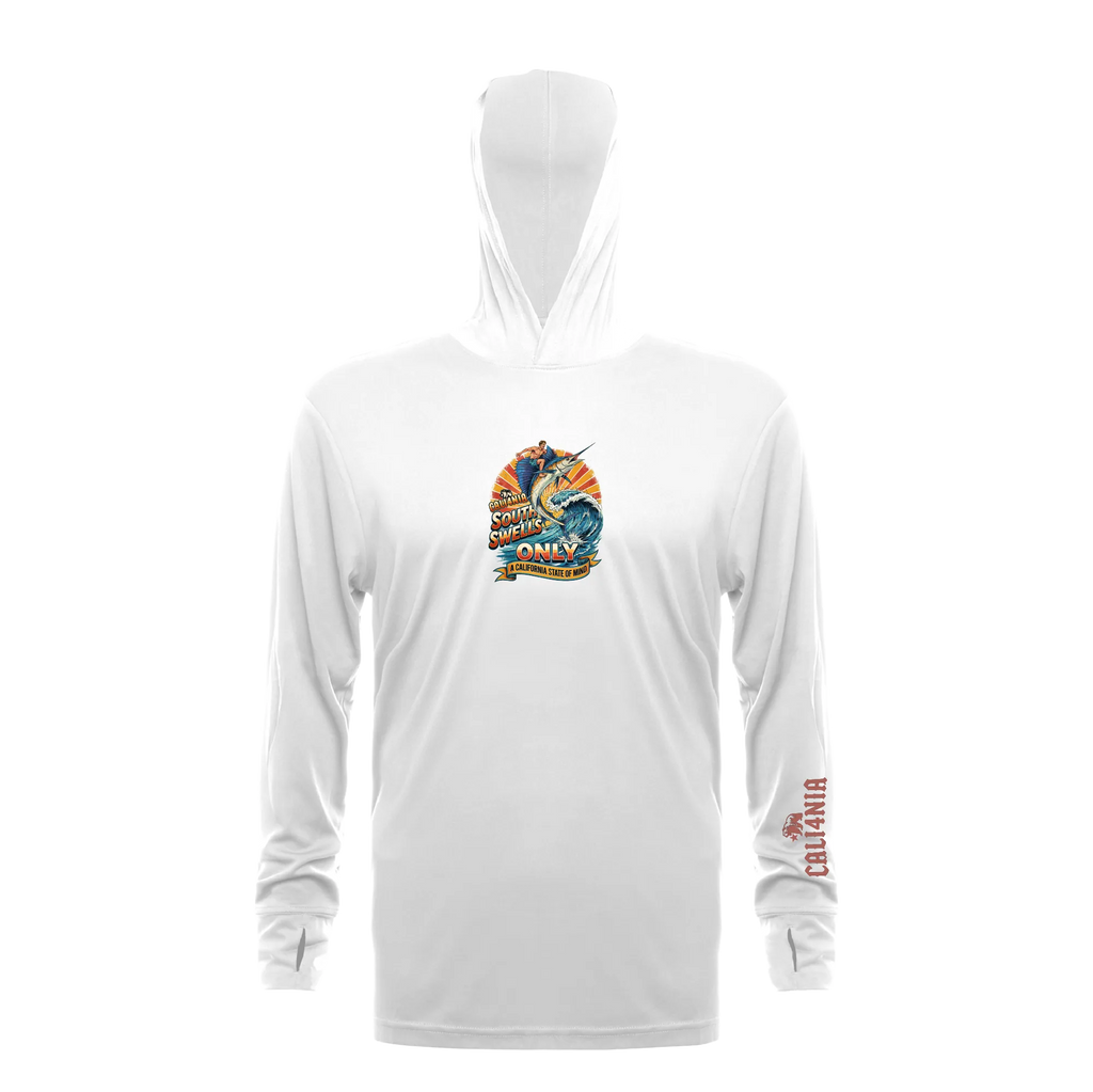 South Swells Performance Hoodie — White (front)