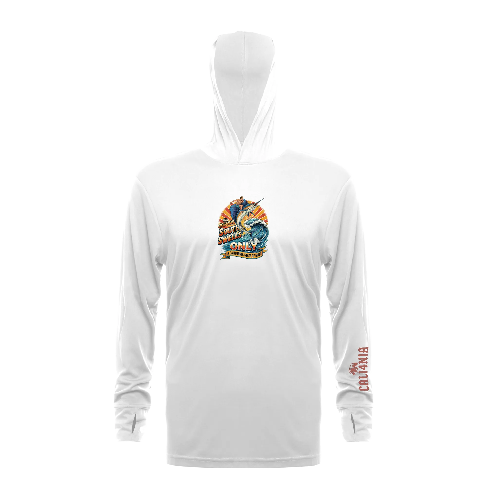 South Swells Performance Hoodie — White (front)