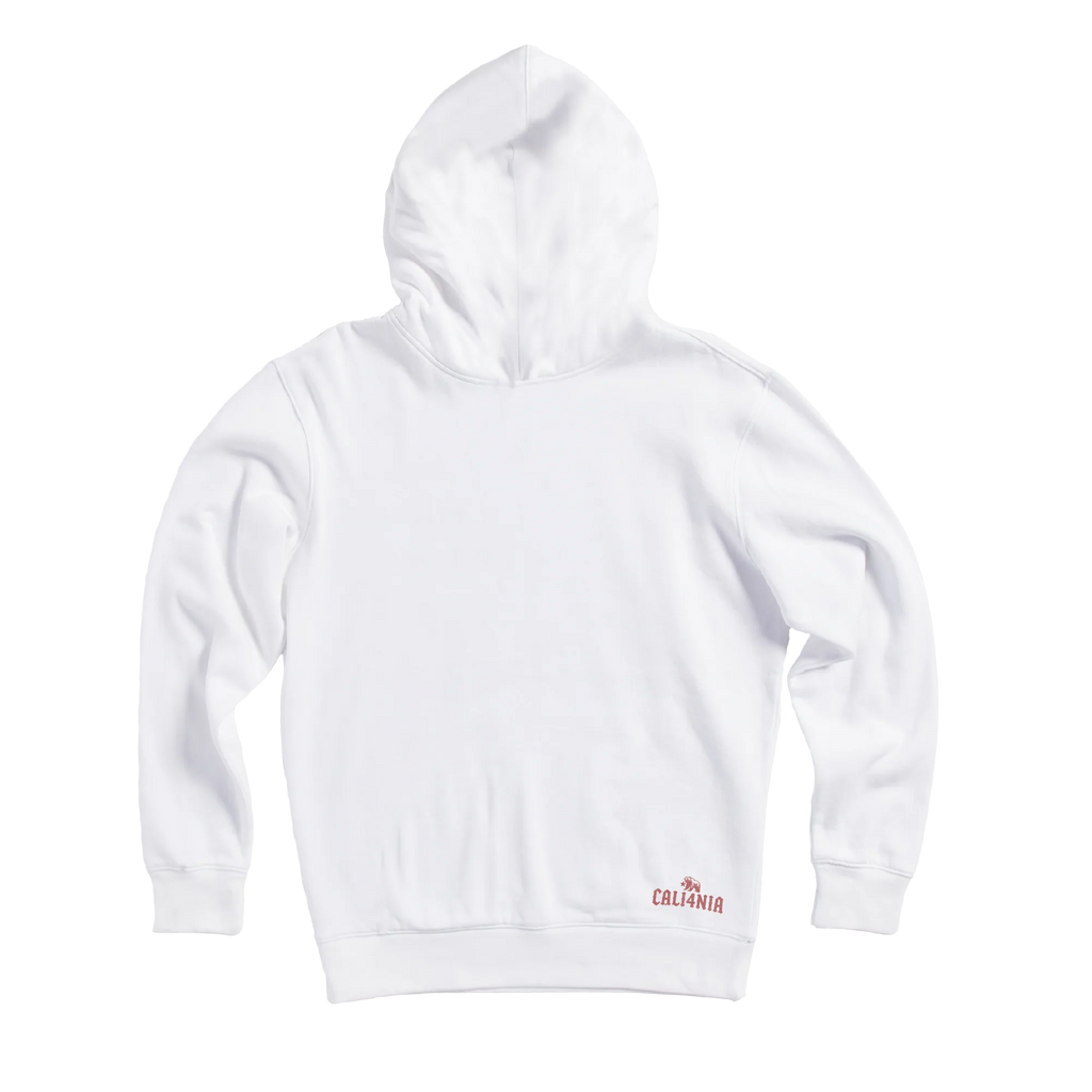 I Charge Small Waves Pullover Hoodie — White (back)
