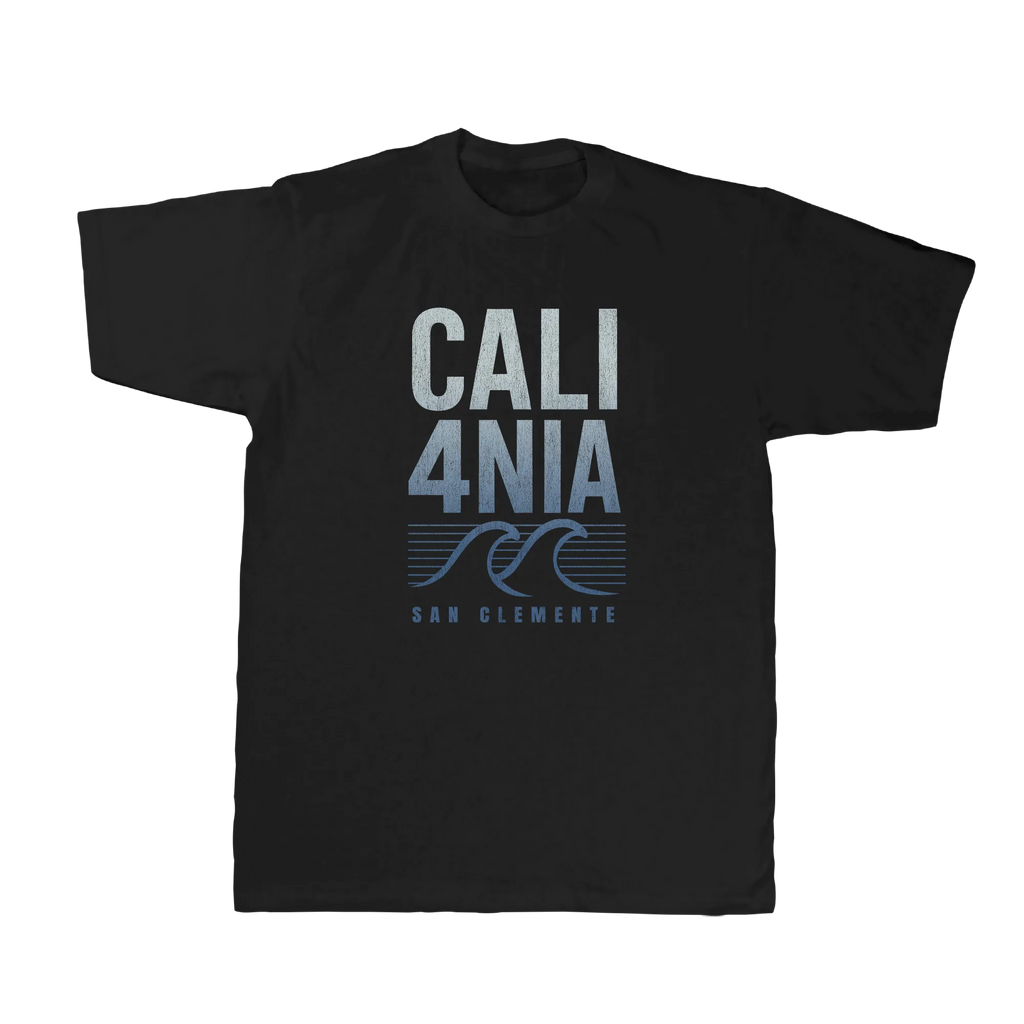 CALI4NIA Tee — Black (front)