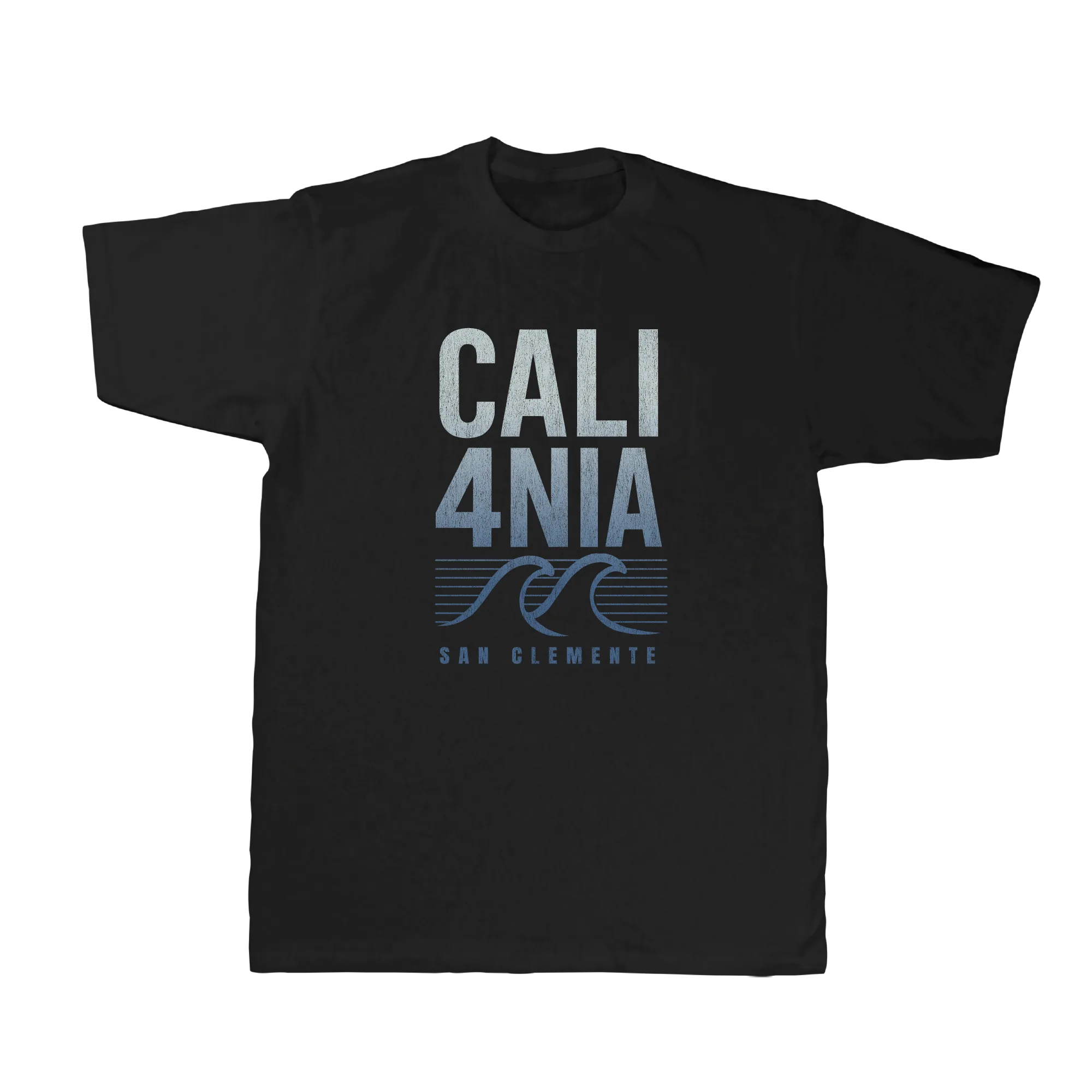 CALI4NIA Tee — Black (front)