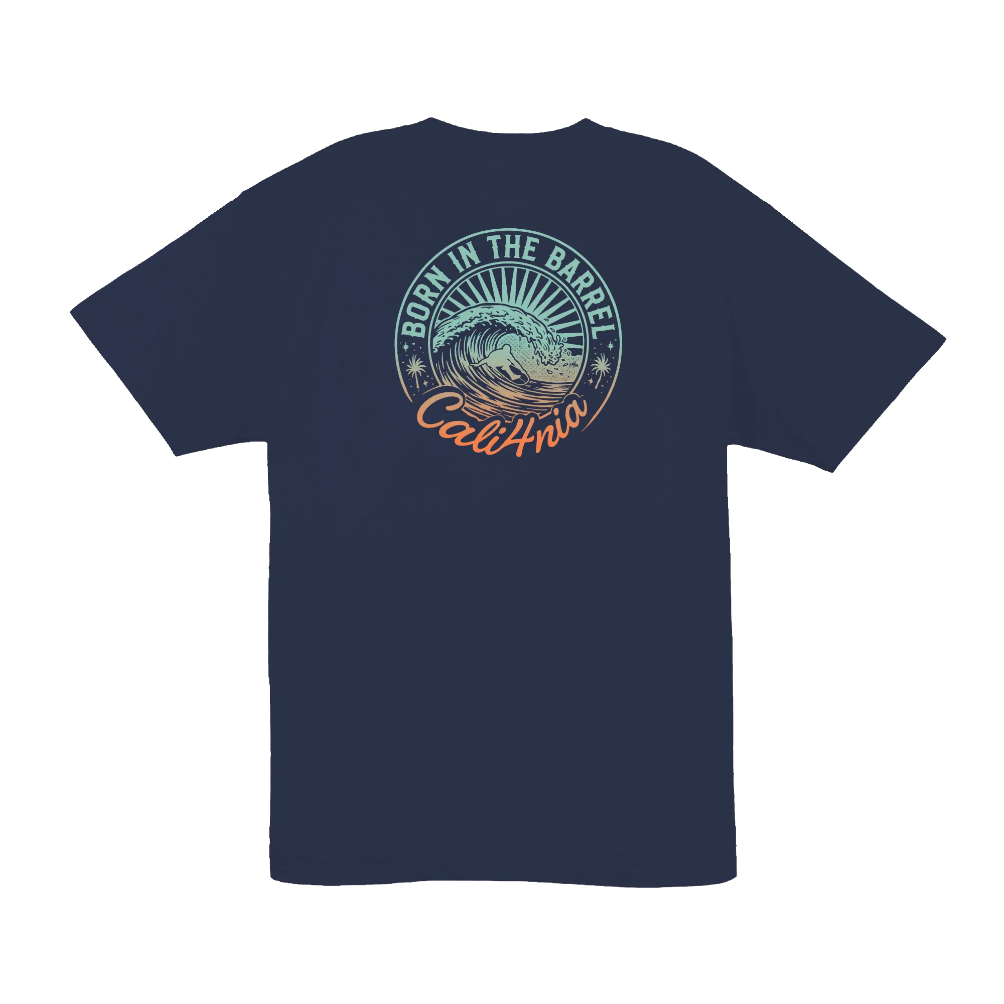 Born in the Barrel Tee — Navy (back)