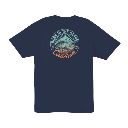 Born in the Barrel Tee — Navy (back)