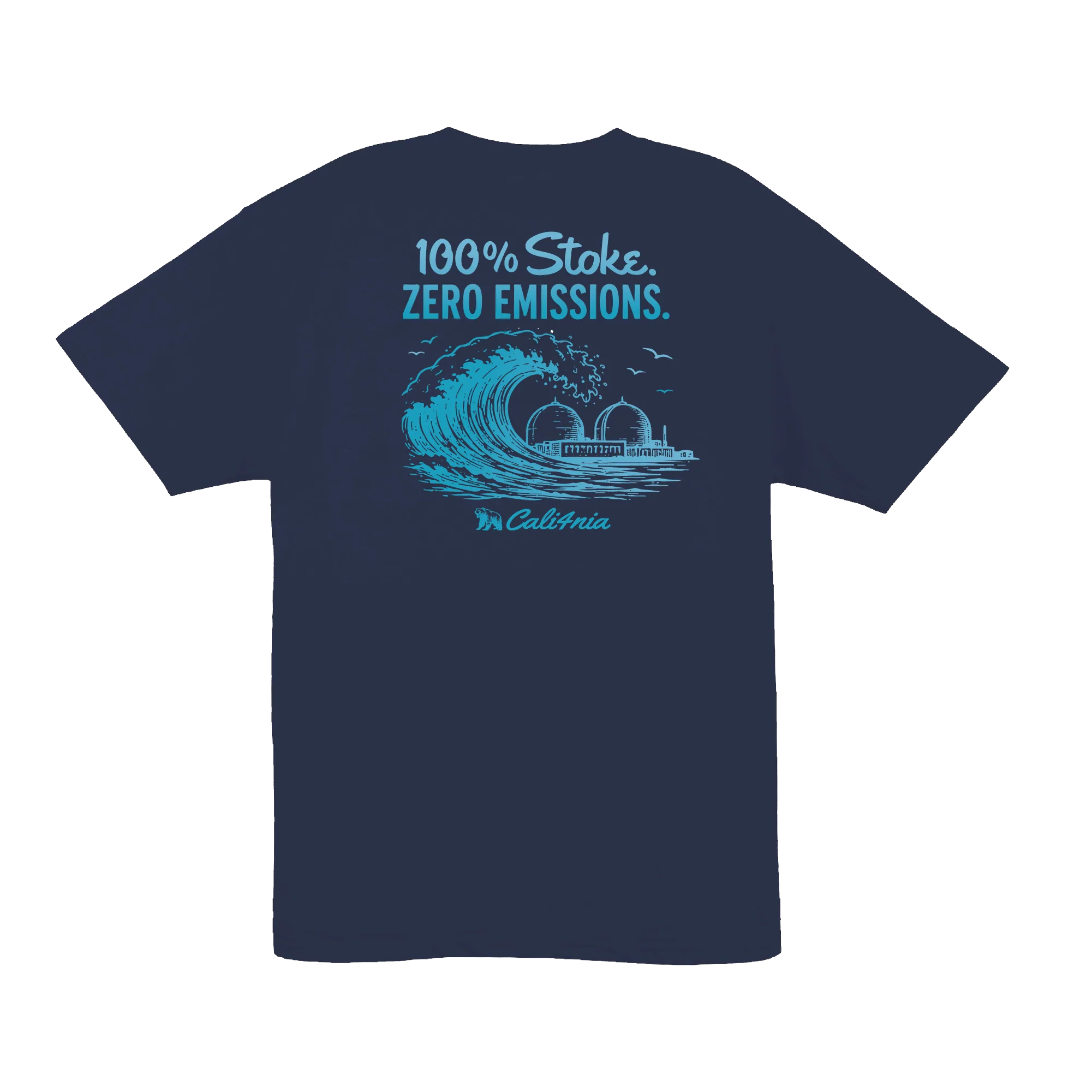 100% Stoke Tee — Navy (back)