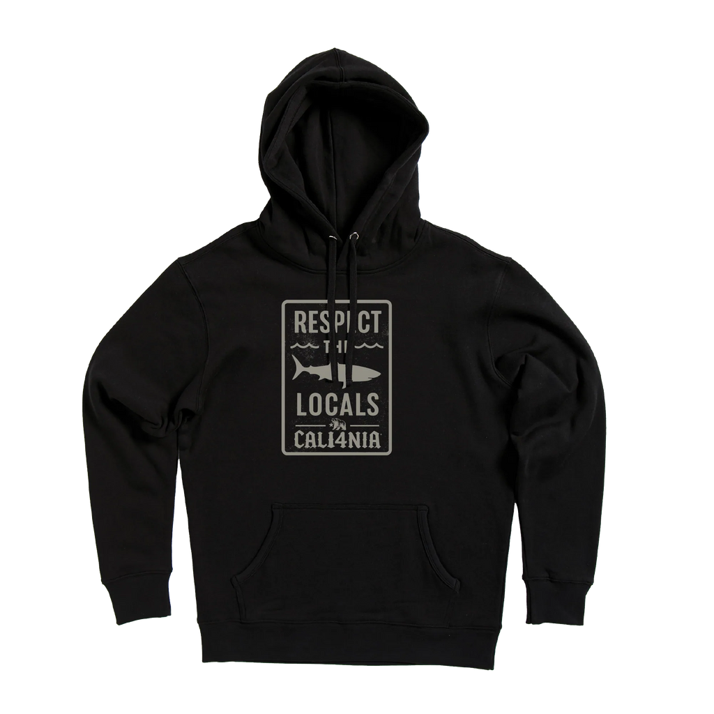 Respect the Locals Pullover Hoodie — Black (front)