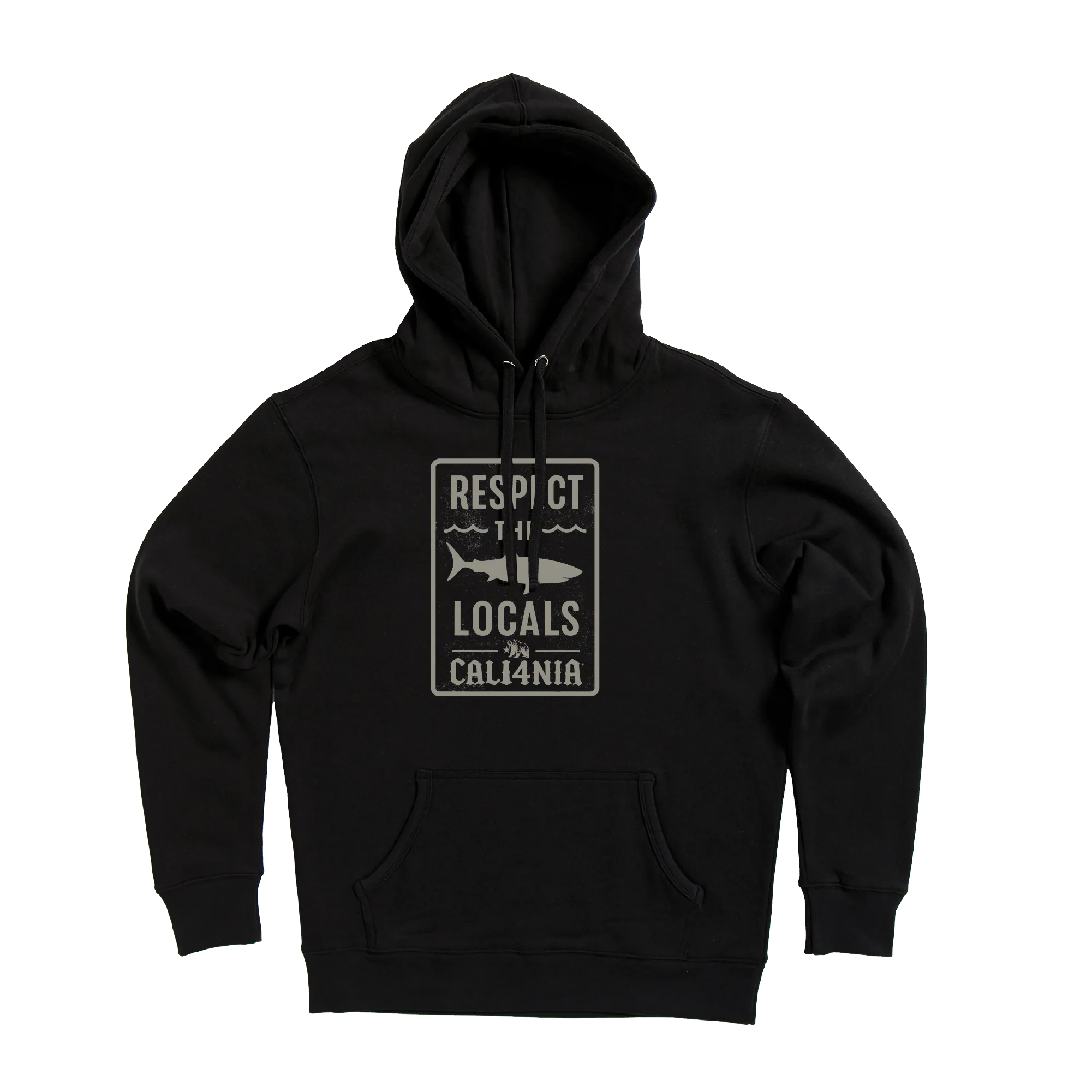 Respect the Locals Pullover Hoodie — Black (front)