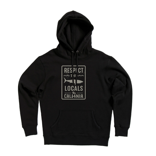 Respect the Locals Pullover Hoodie — Black (front)