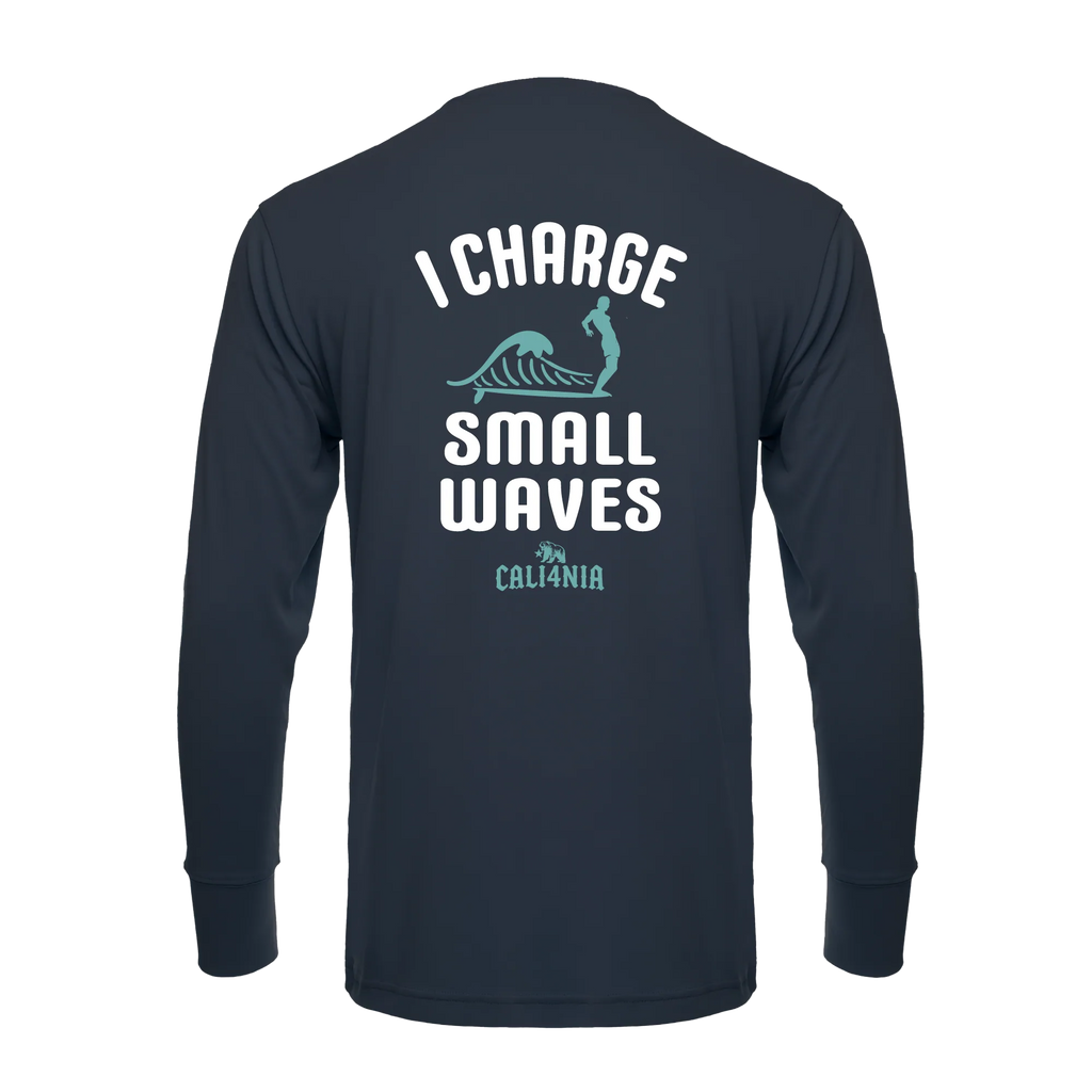 I Charge Small Waves Performance Crew — Steel Grey (back)