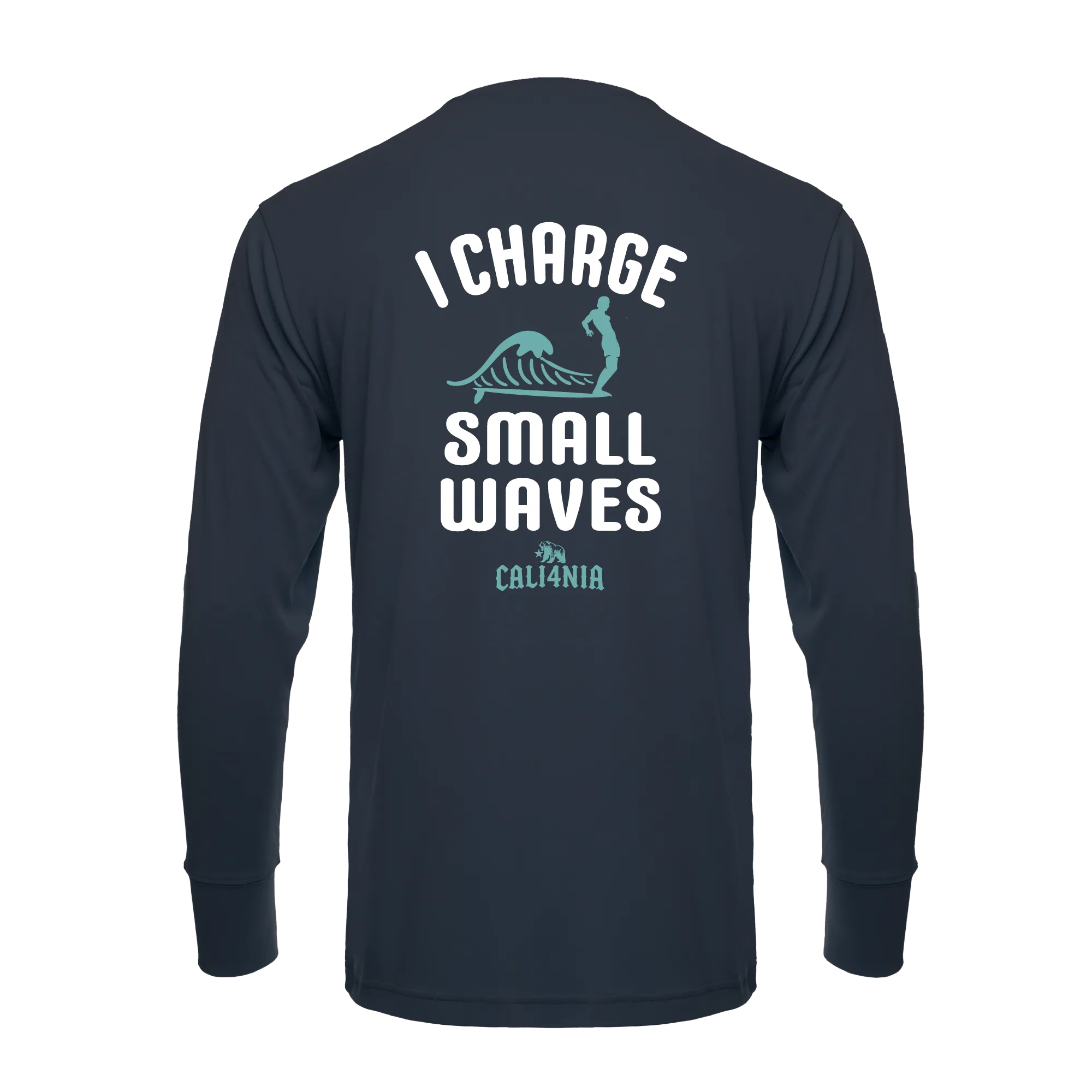 I Charge Small Waves Performance Crew — Steel Grey (back)