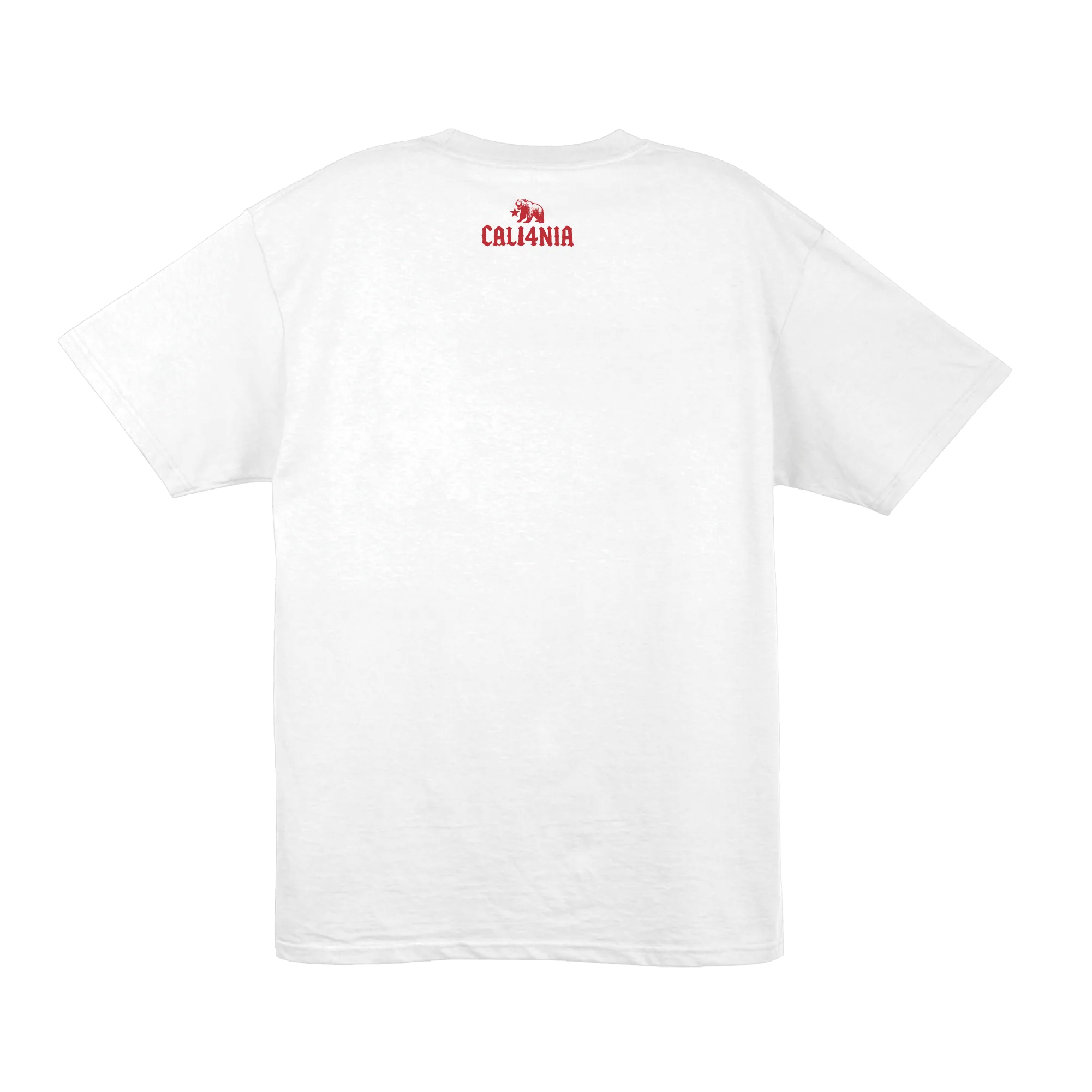 Straight Outta CALI4NIA Tee — White (back)