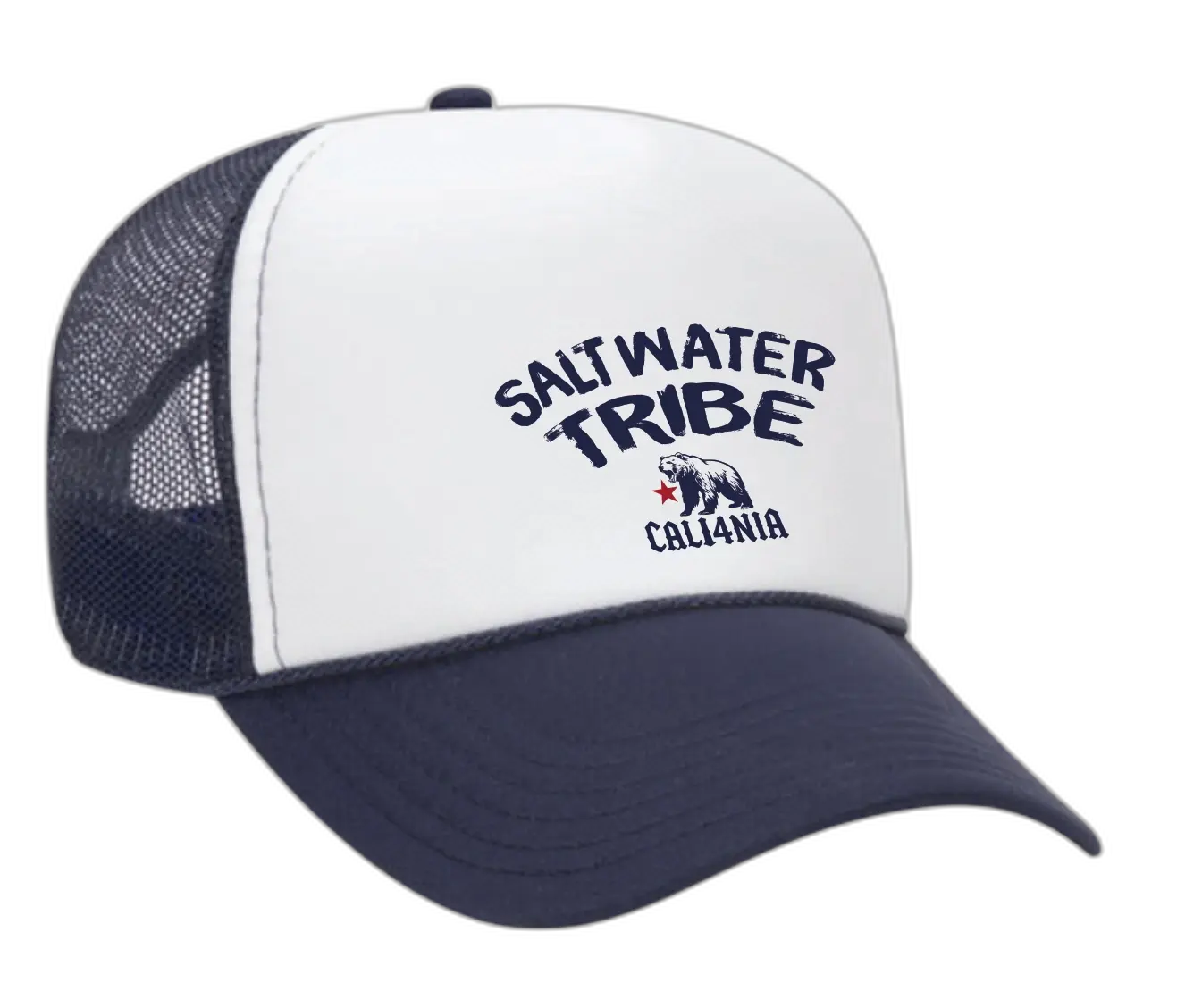 Saltwater Tribe Trucker Hat - White/Navy