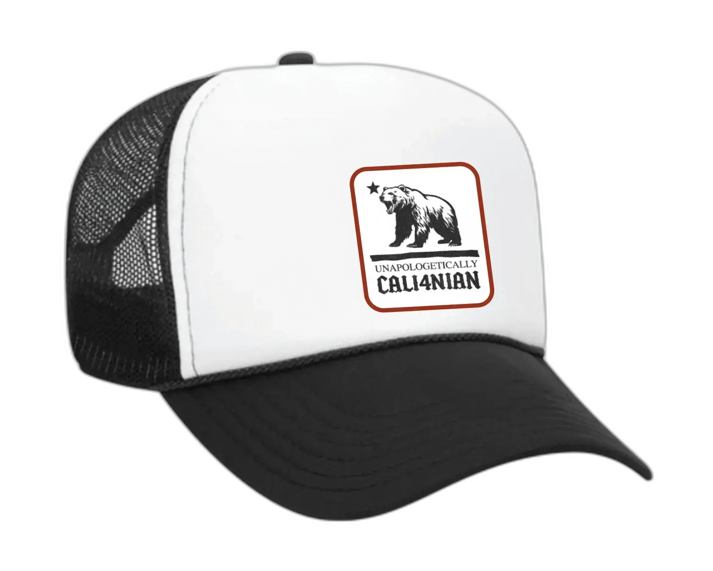 Unapologetically Cali4nian Trucker Hat - White/Black