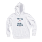 I Charge Small Waves Pullover Hoodie — White (front)