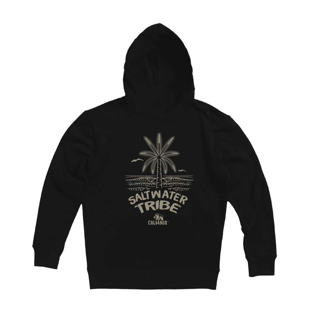 Saltwater Tribe Pullover Hoodie — Black (back)
