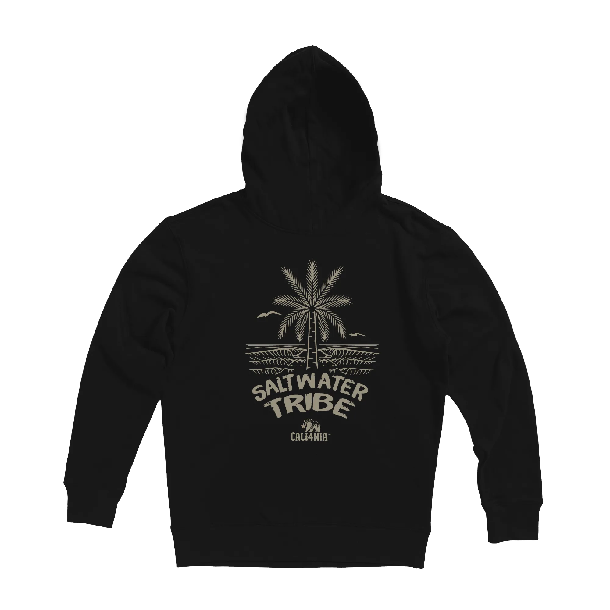 Saltwater Tribe Pullover Hoodie — Black (back)
